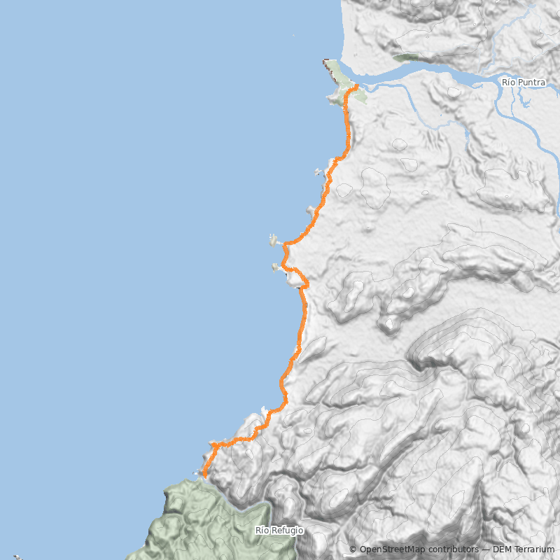 Mapa Travesía Chepu - Río Lar