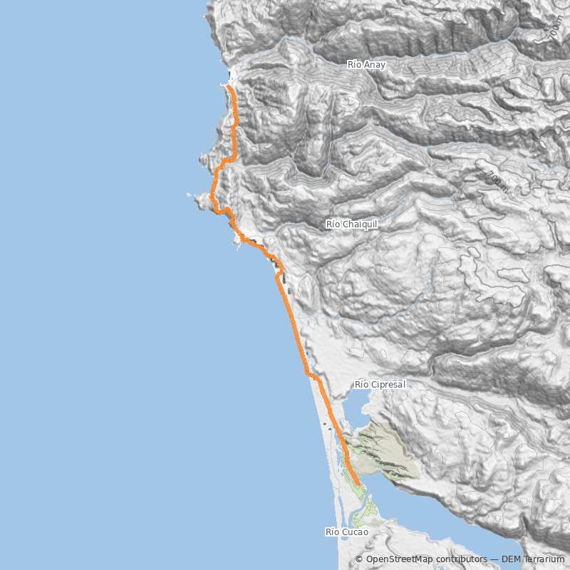 Mapa Playa Cole Cole / Río Anai