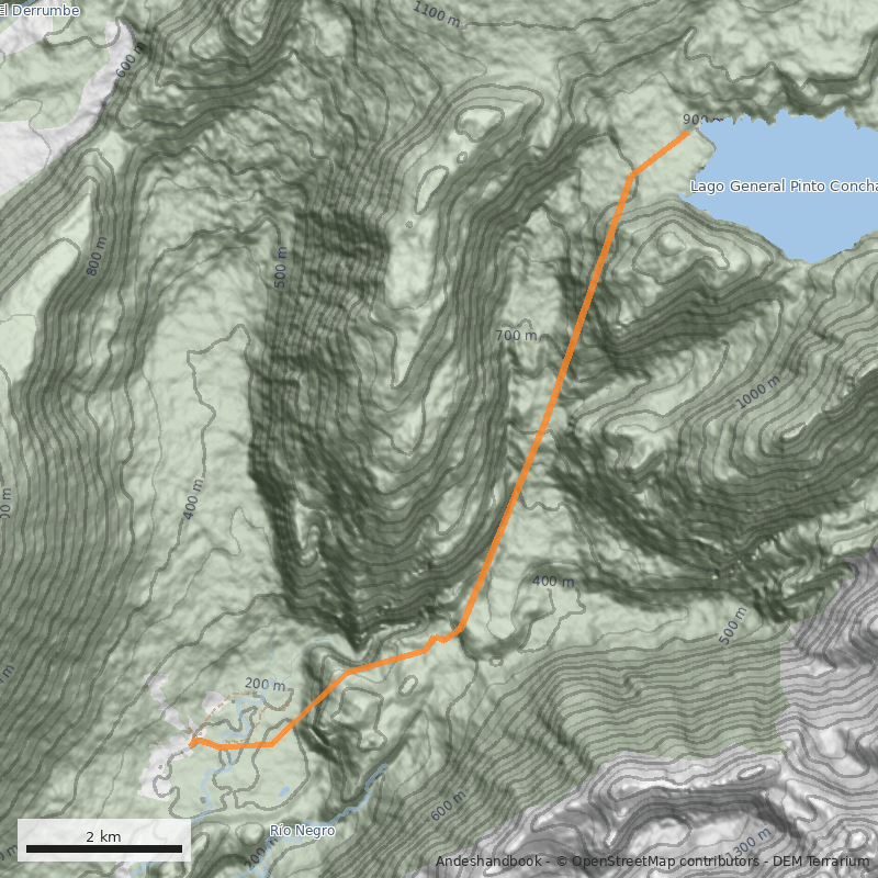 Mapa Lago General Pinto Concha