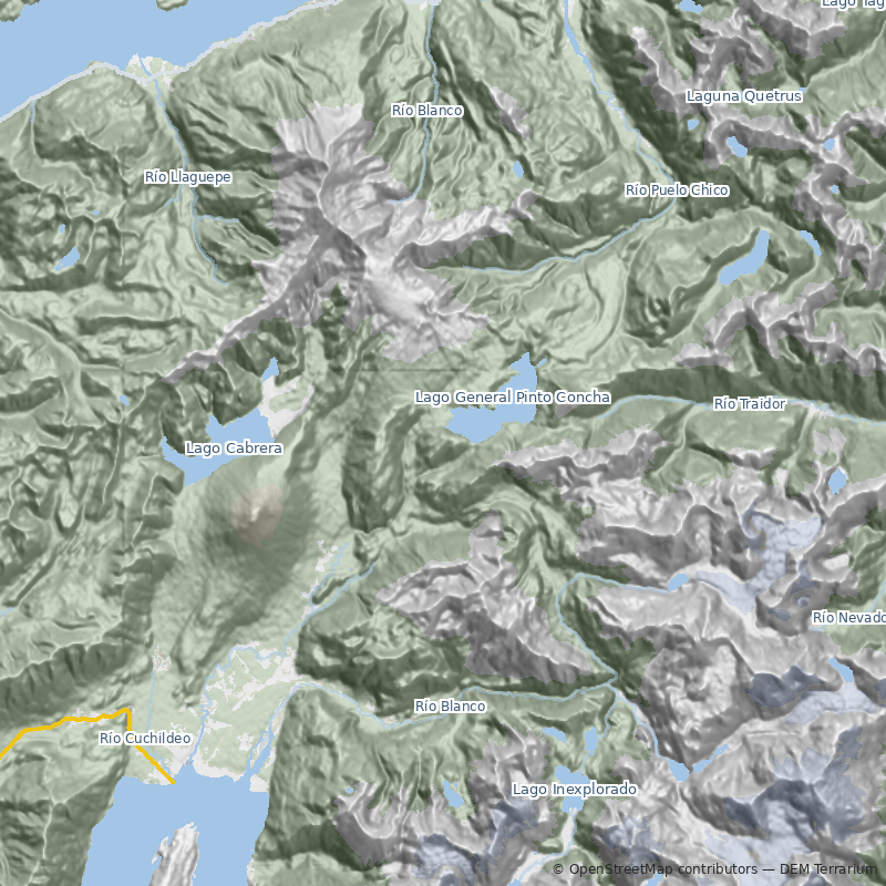 Mapa Lago General Pinto Concha