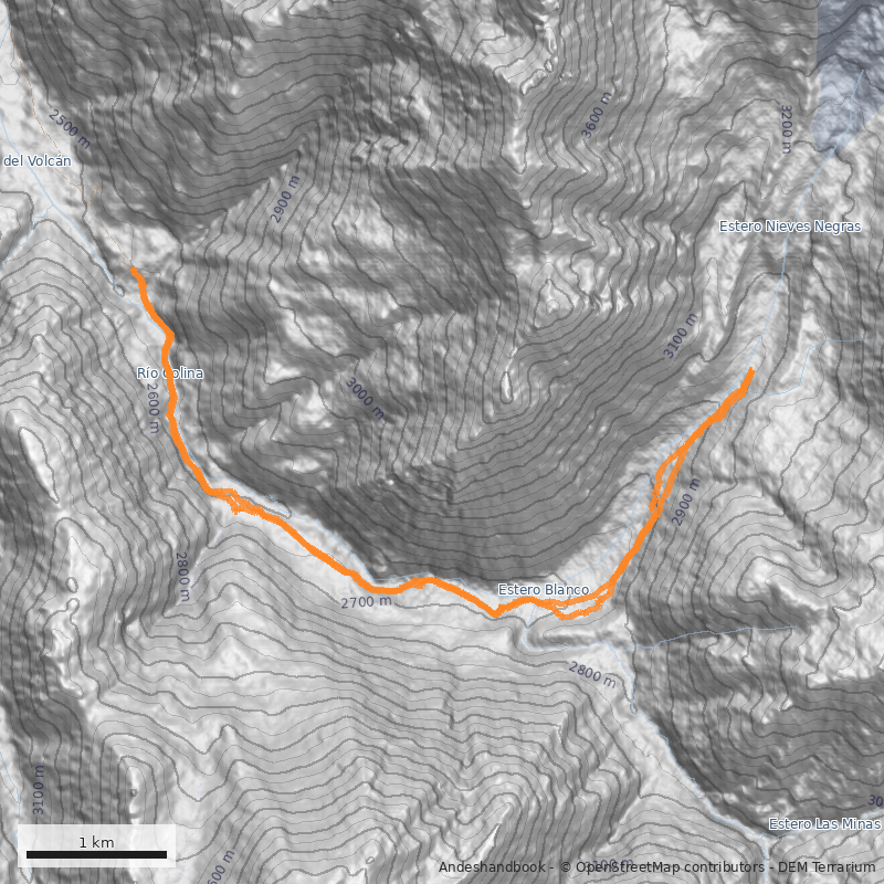 Mapa Glaciar Nieves Negras