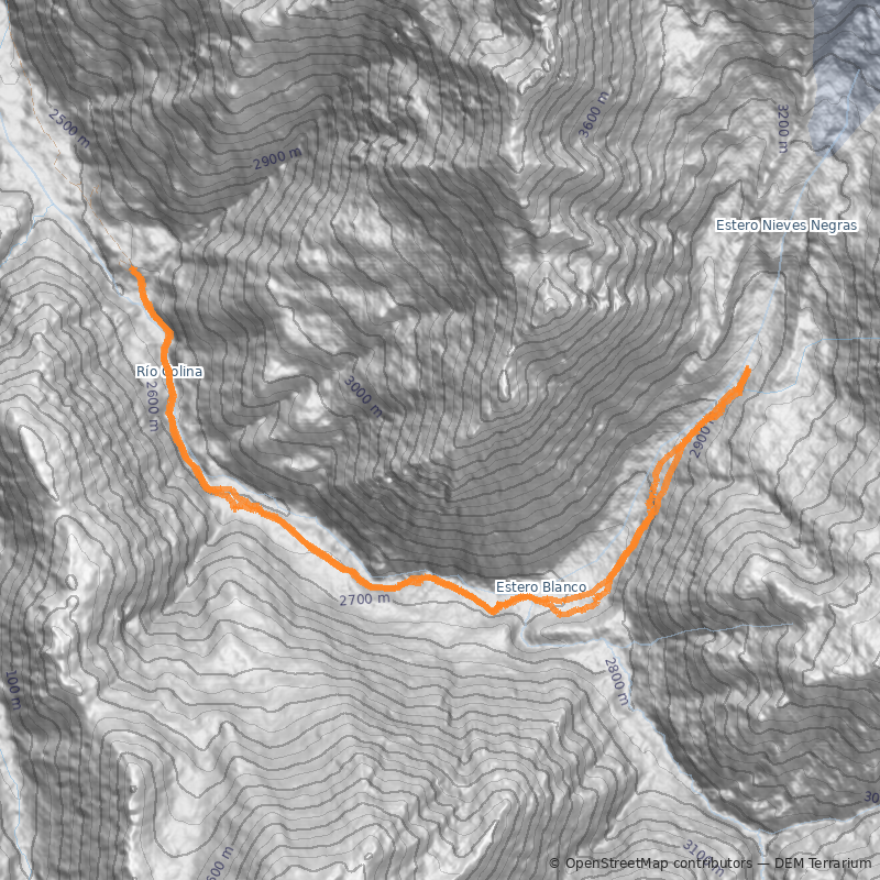Mapa Glaciar Nieves Negras