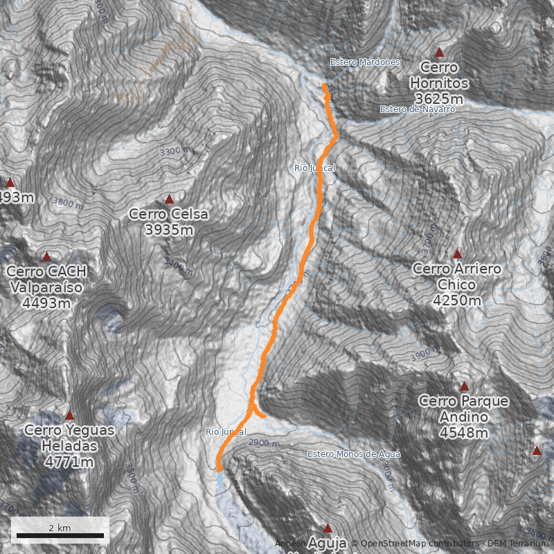 Mapa Mirador Glaciar Juncal
