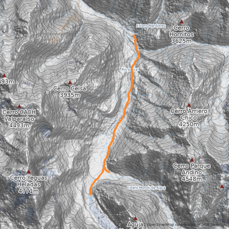 Mapa Mirador Glaciar Juncal