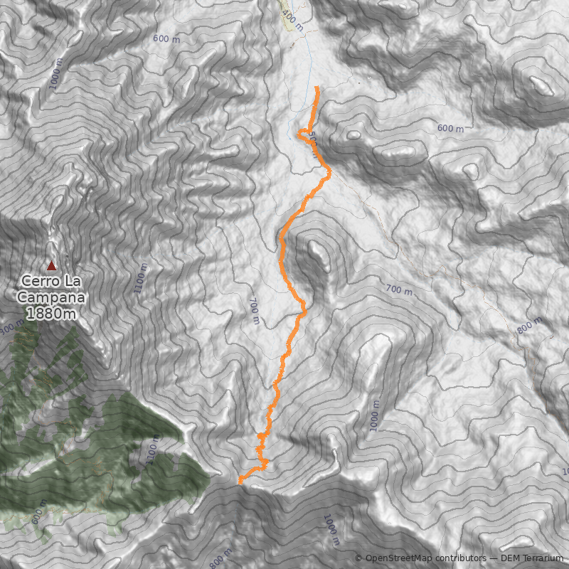Mapa Sendero Amasijo-Portezuelo Ocoa