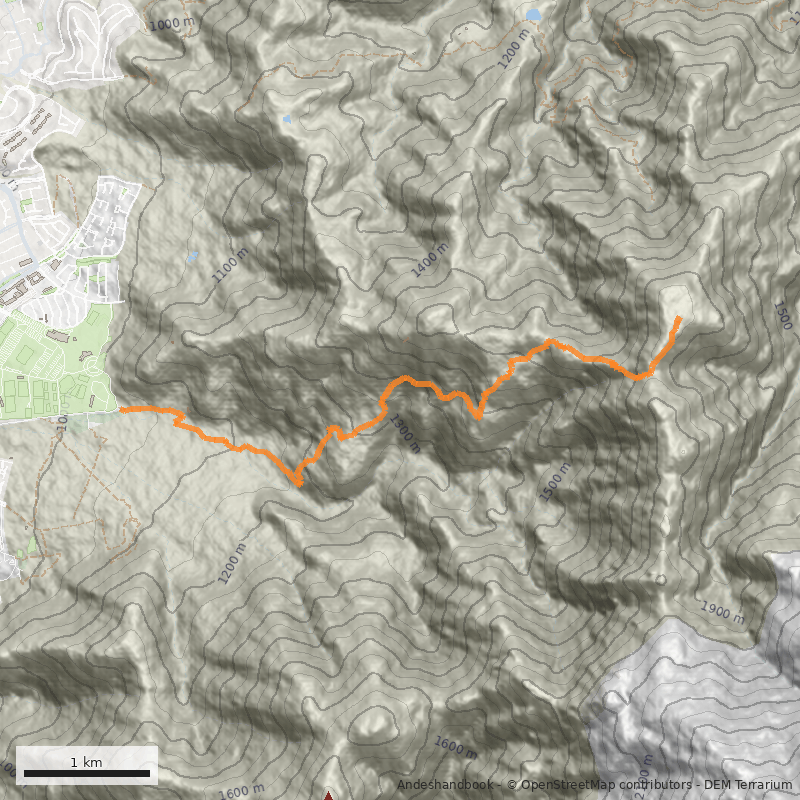 Mapa Alto del Naranjo vía San Carlos de Apoquindo