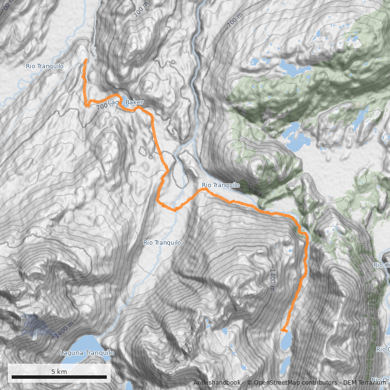 Mapa Campamento De Agostini, Monte San Lorenzo