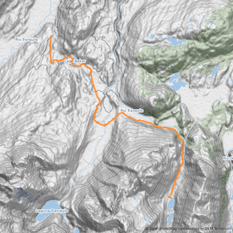 Mapa Campamento De Agostini, Monte San Lorenzo