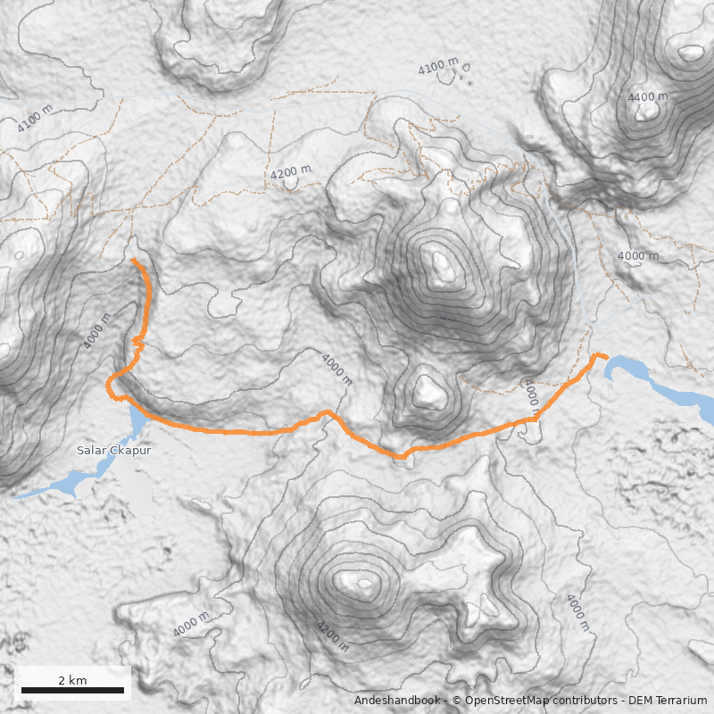 Mapa Travesía Salar de Capur a Salar de Talar