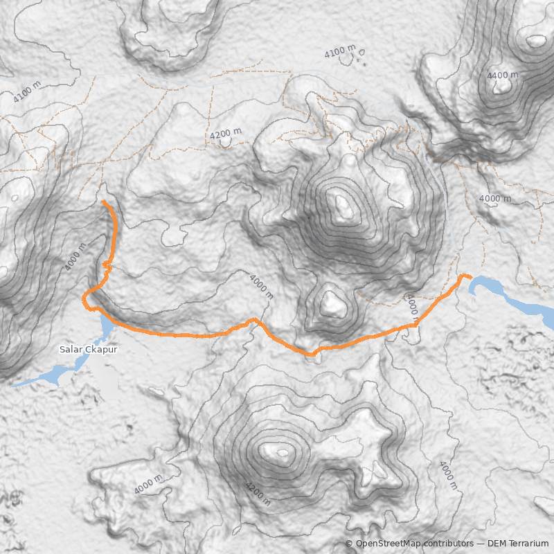 Mapa Travesía Salar de Capur a Salar de Talar