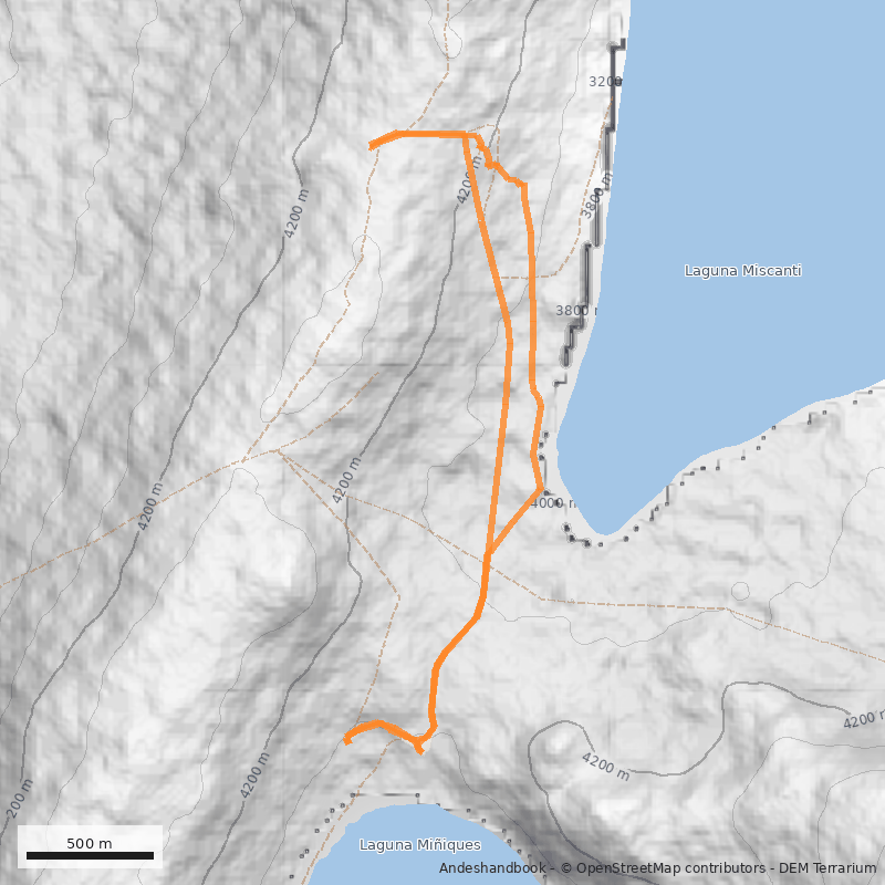 Mapa Lagunas Miscanti - Miñiques