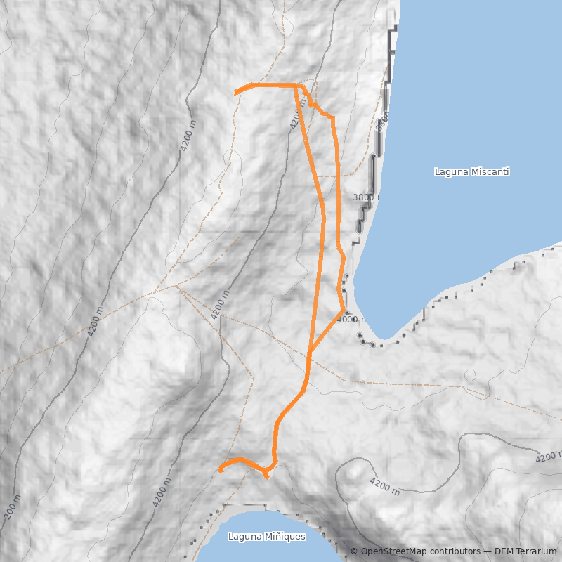 Mapa Lagunas Miscante - Miñiques
