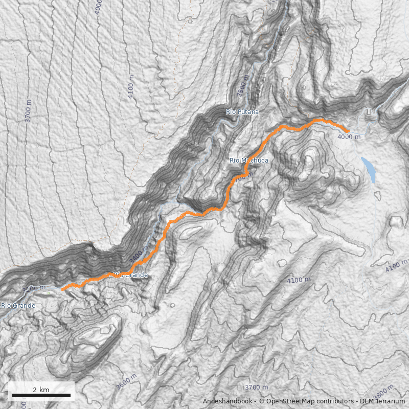 Mapa Travesía Machuca a Río Grande
