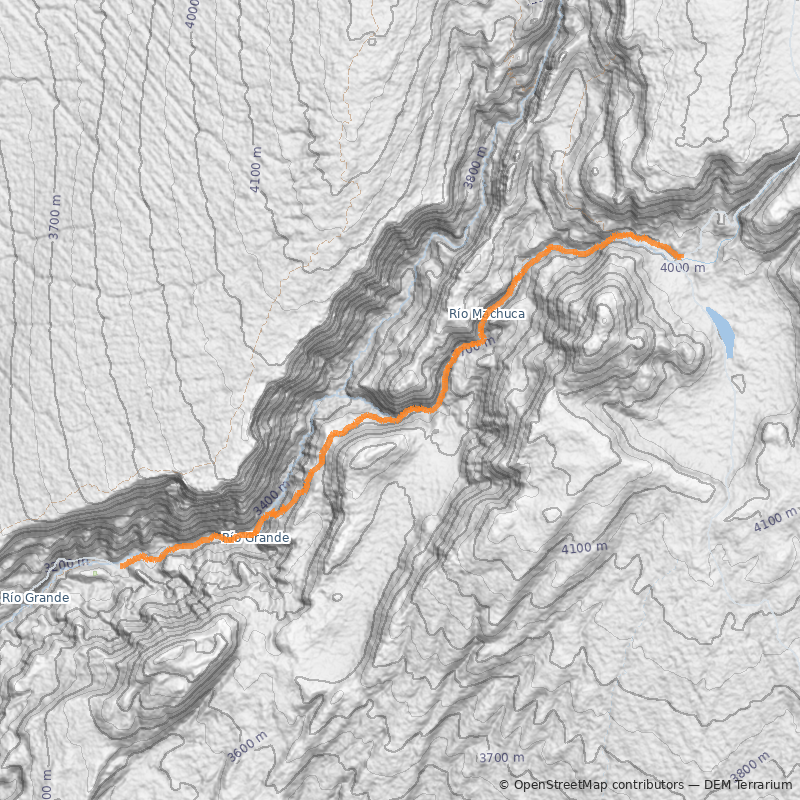 Mapa Travesía Machuca a Río Grande