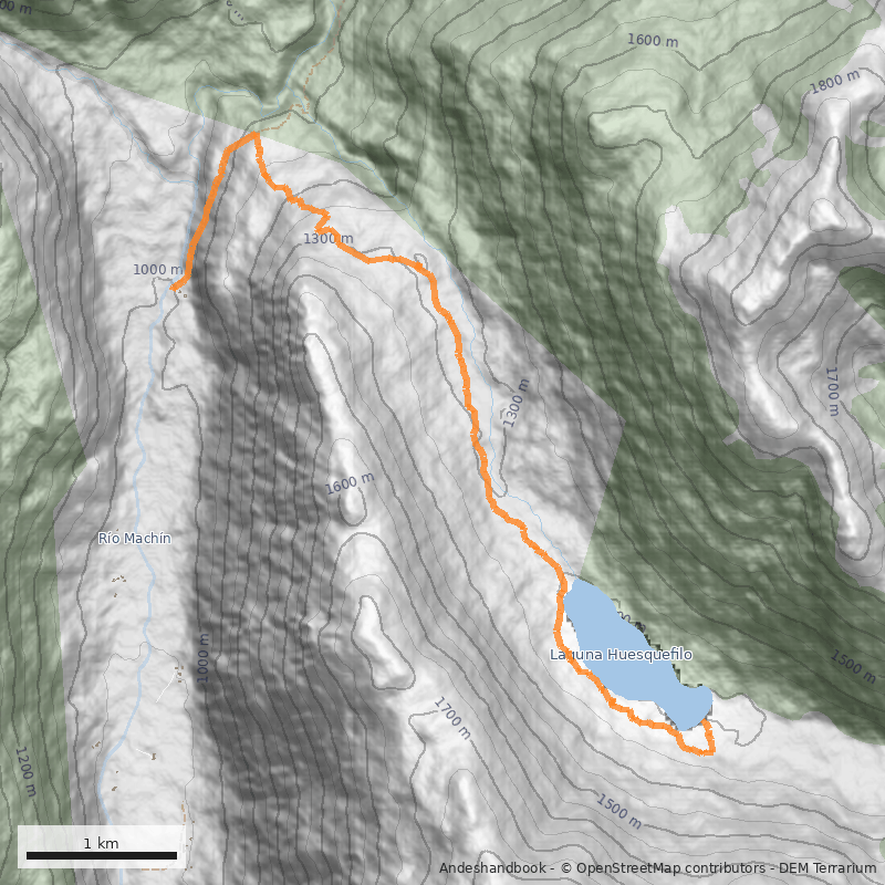 Mapa Laguna Huesquefilo