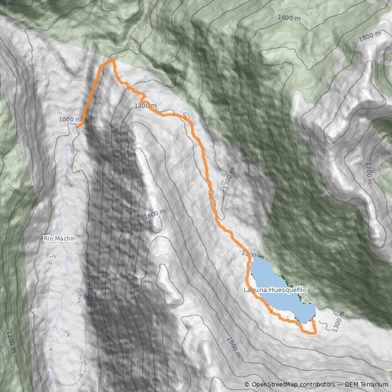 Mapa Laguna Huesquefilo