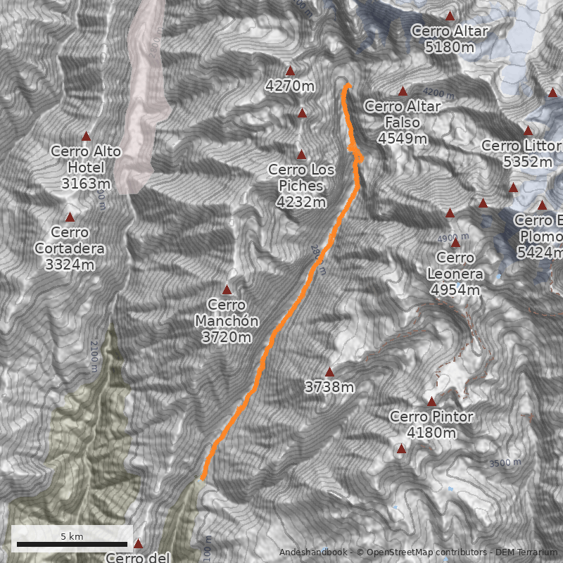 Mapa Glaciar La Paloma