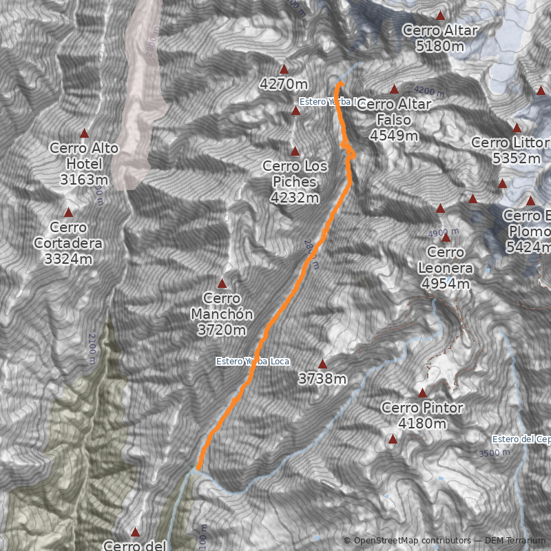 Mapa Glaciar La Paloma