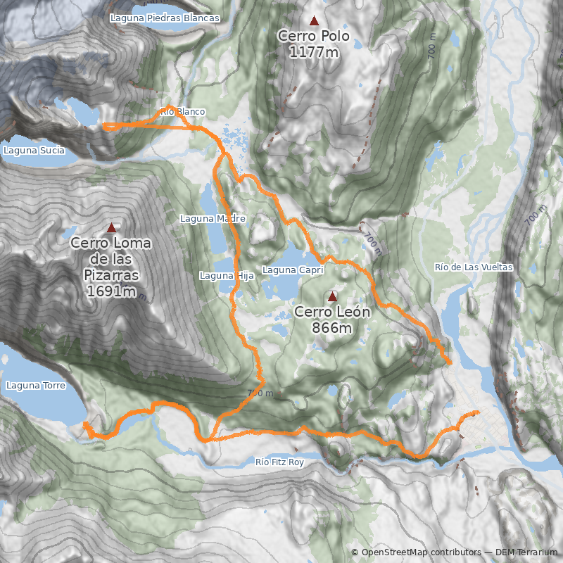 Mapa Vuelta al Fitz Roy