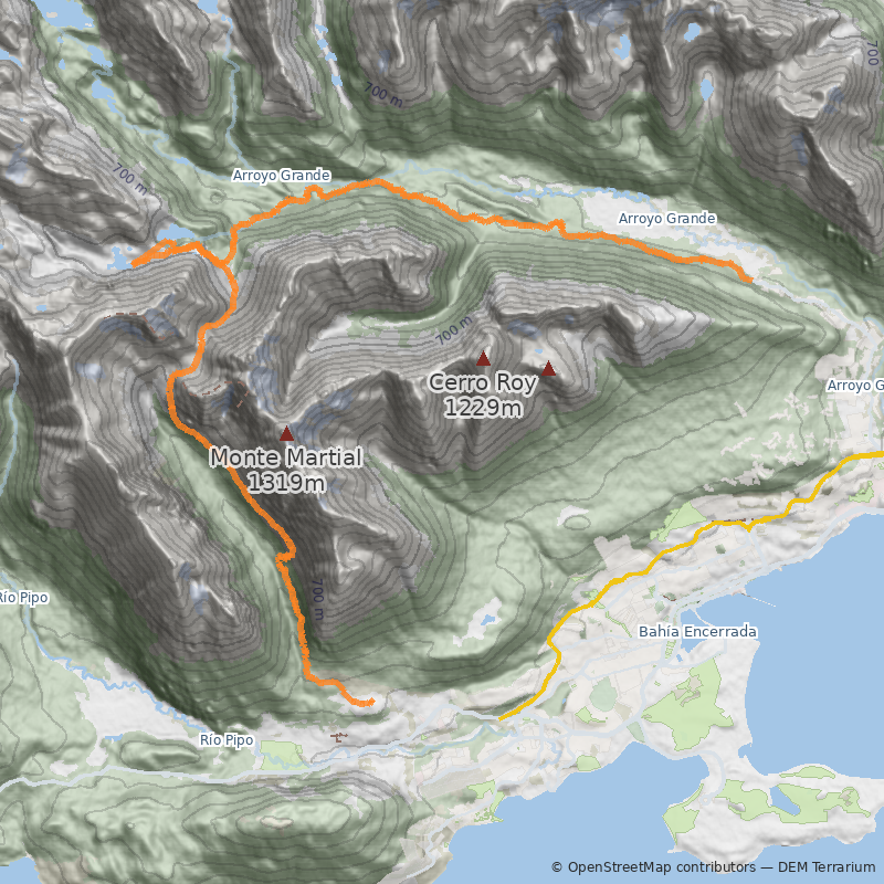 Mapa Laguna del Caminante y Paso de la Oveja