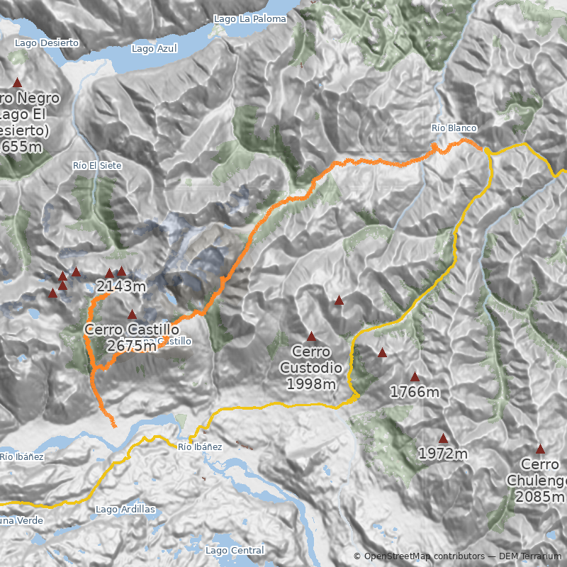Mapa Travesía Cerro Castillo