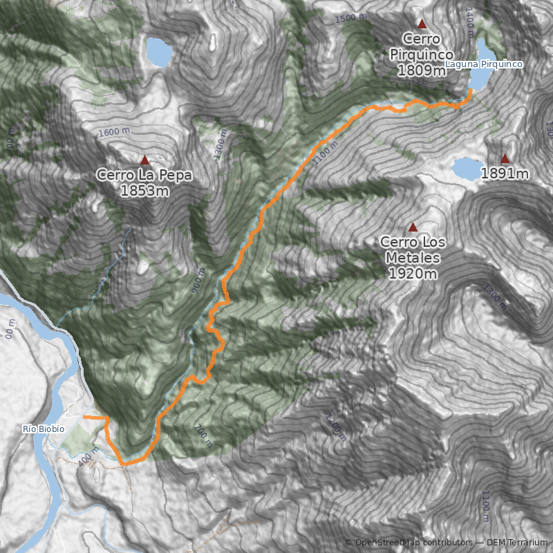 Mapa Laguna Pirquinco