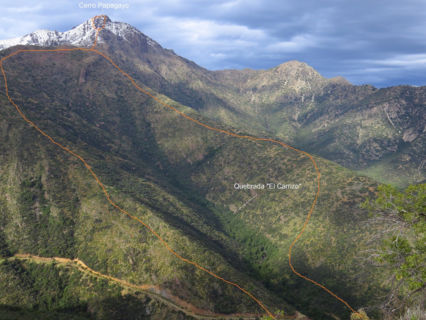 Quebrada Carrizo desde fundo El Cardo
