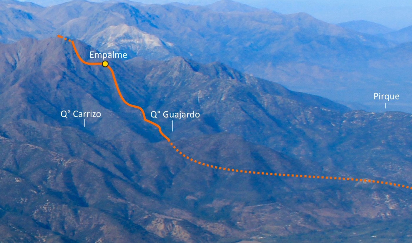 Quebrada Guajardo desde fundo El Cardo 