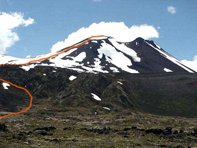Normal por Antillanca y cráter Rayhuén