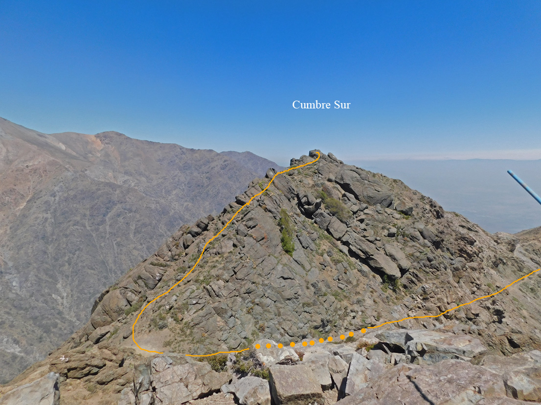 Cara Oeste por la Quebrada de Peñalolén
