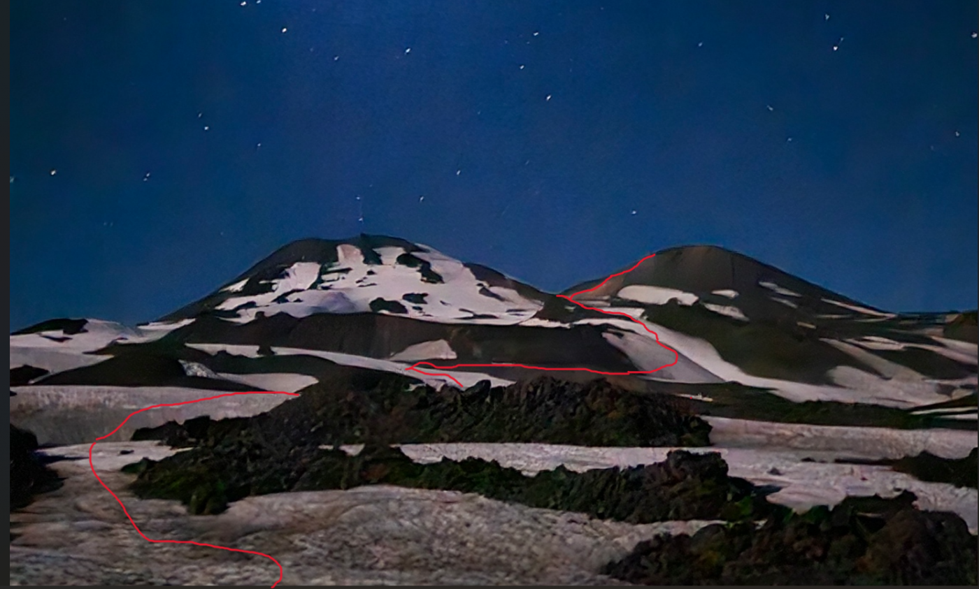 Volcán Chillan  desde Garganta del Diablo