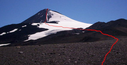Cara sur vía trekking Sierra Velluda