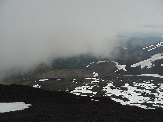 Cráter Rayhuén desde la cumbre
