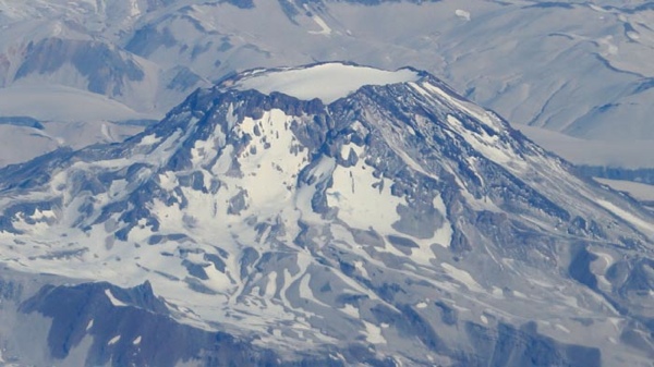 Vista aérea del cráter