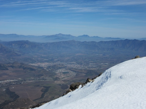 Vista a la ciudad de Los Andes desde cumbre