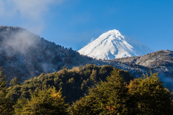 Lanín recién nevado