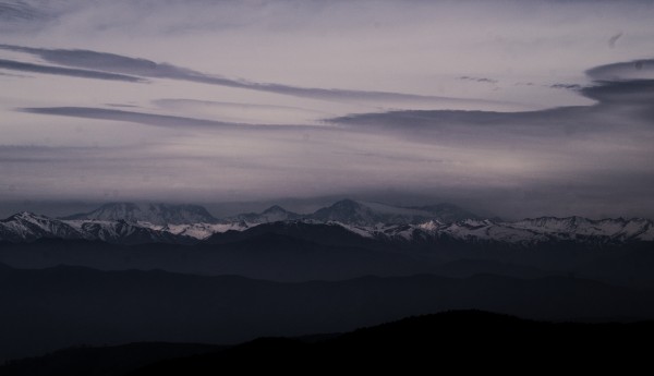 Mercedario y cordillera de la Ramada desde Papudo