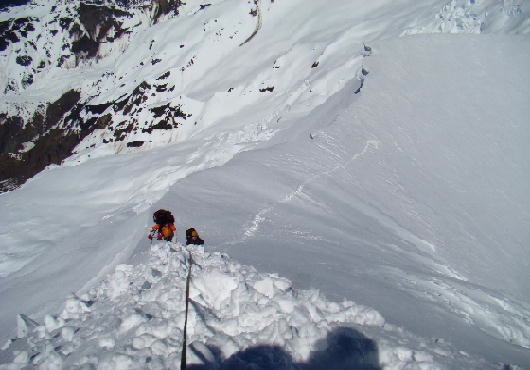 Descenso por la arista de cumbre