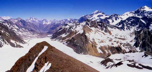 Nevado del Plomo desde el Leon Negro