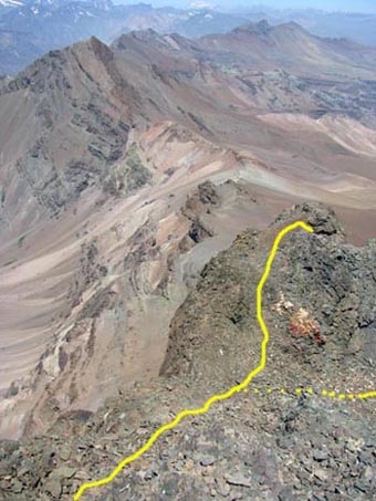 Pasadas de roca previas a la cumbre