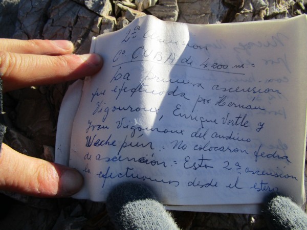 3.- Testimonio de Cumbre Co. Punta Cuba 4.121msnm