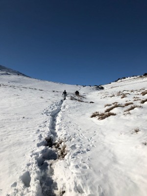 Llegando a la laguna