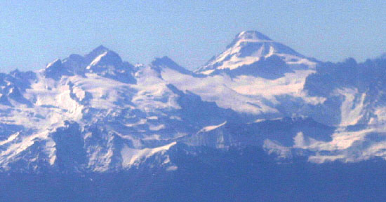 Volcán Palomo desde el avión