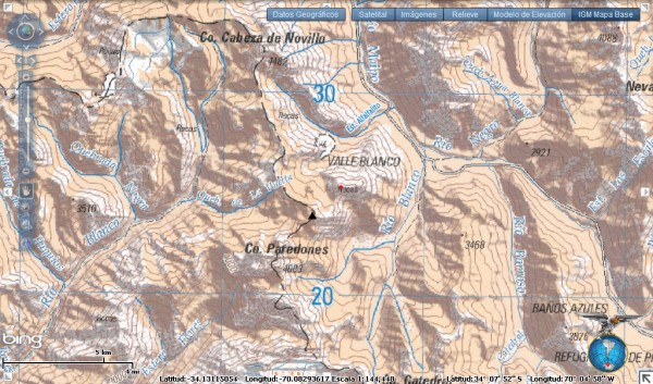 Ubicación del cerro del Valle