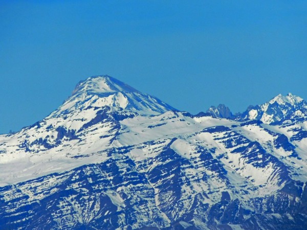 Volcán Palomo desde la cordillera de la Costa