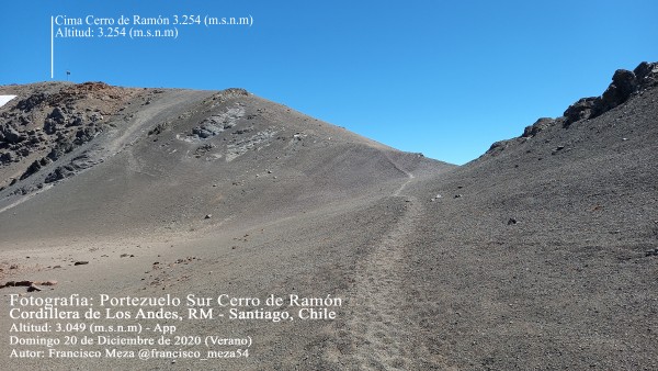 Portezuelo Sur Cerro de Ramón 3.254 (m.s.n.m)