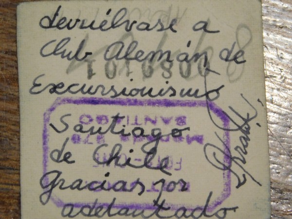 Reverso de la foto de Rosita Schregle