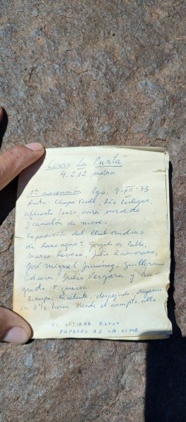 Testimonio primera ascensión 