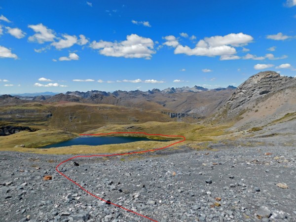 Vista desde el paso a la laguna Alcaycocha Vista desde el paso a la laguna Alcaycocha