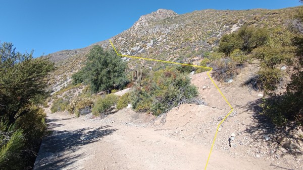 Sendero hacia el portezuelo